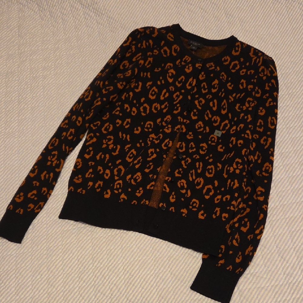 Ann Taylor Factory Black and Orange Cardigan